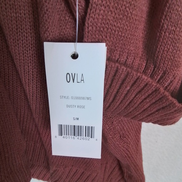 Olive & Vine Super Oversized Asymmetrical Hem Sweater Size Small in Rust Brown - Picture 13 of 13
